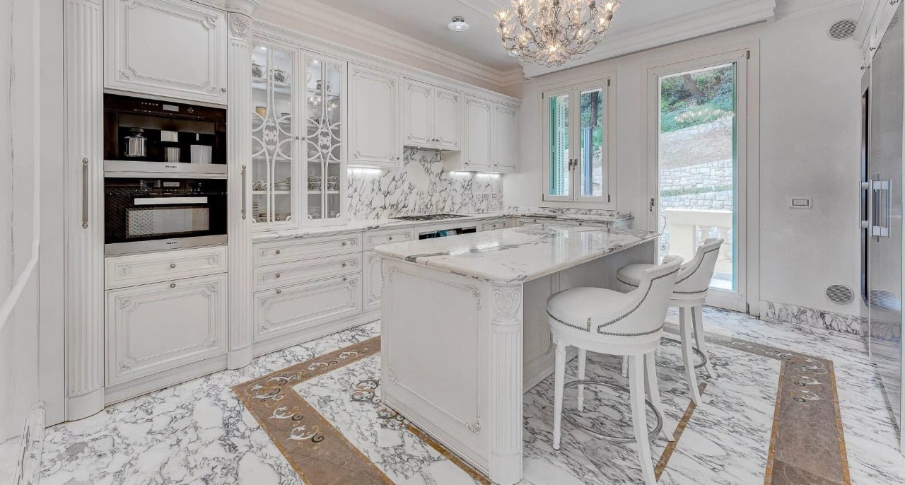 Luxury marble kitchen with premium finishes